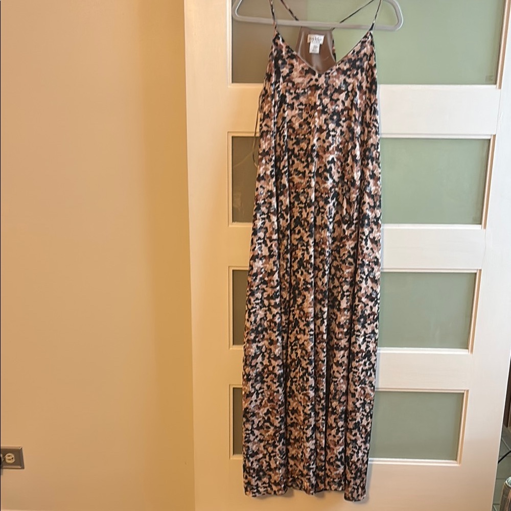 Nicole Miller Abstract Print Dress with Spaghetti Straps